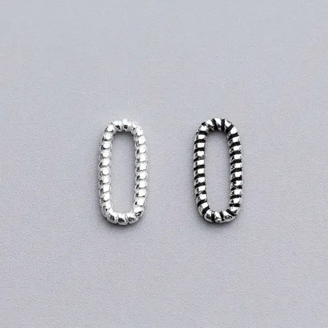 925 Sterling Silver Closed Jump Rings Oval Screw Thread Textured Links For DIY Crafting Handmade Jewelry Making Findings Accessories