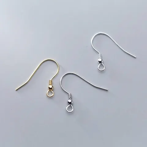 Crochets d'Oreilles en Argent Sterling S925 Avec Perles Électroplaqué Accessoires de Bijoux DIY pour Création de Boucles d'Oreilles Femme