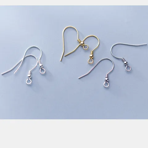 Crochets d'Oreilles en Argent Sterling S925 Avec Perles Électroplaqué Accessoires de Bijoux DIY pour Création de Boucles d'Oreilles Femme