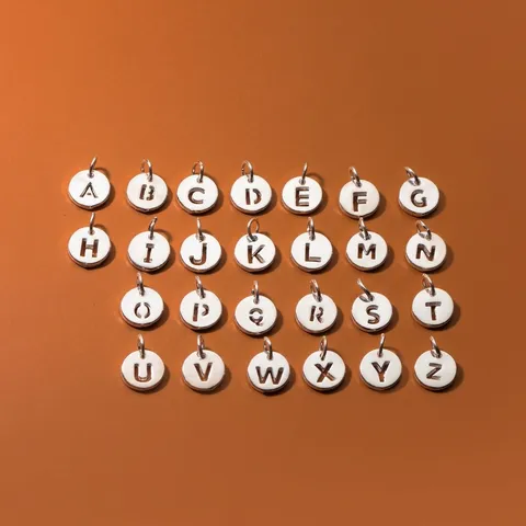 925 Sterling Silver Hollow Round Alphabet Pendant DIY Jewelry Accessory Letter Charm For Necklace Bracelet Handmade Craft Components