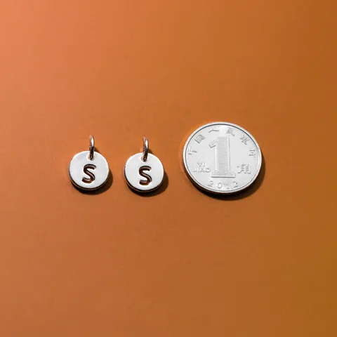 925 Sterling Silver Hollow Round Alphabet Pendant DIY Jewelry Accessory Letter Charm For Necklace Bracelet Handmade Craft Components