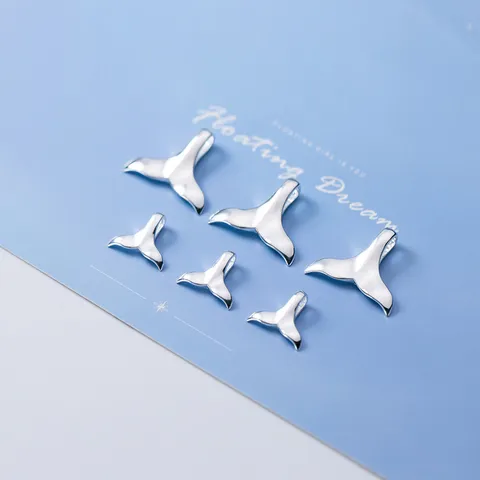 925 Sterling Silver Whale Tail Pendant Fish Tail Charm For DIY Bracelet Necklace Jewelry Making Handmade Accessories