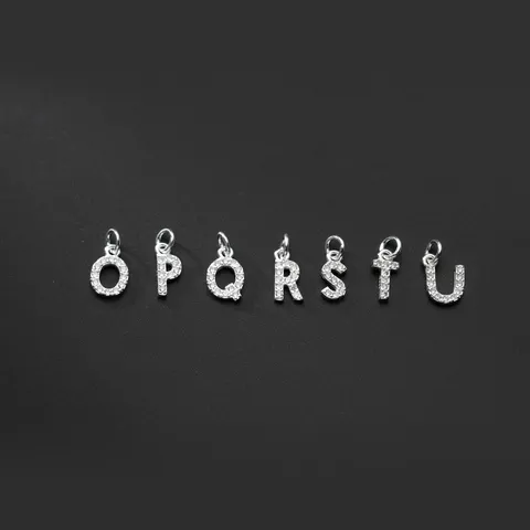 925 Sterlingsilber Alphabet Buchstabe Anhänger Mit Zirkonia Vergoldet DIY Charms Für Halskette Armband Damen Schmuck
