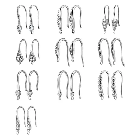 Crochets d'Oreilles en Argent Sterling 925 Avec Strass Électroplaqués Or Or Rose Argent Accessoires de Boucles d'Oreilles DIY Femme