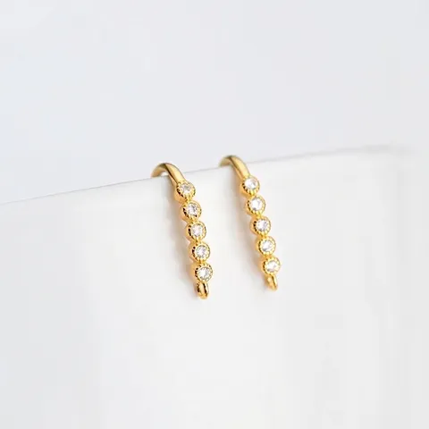 Crochets d'Oreilles en Argent Sterling 925 Avec Strass Électroplaqués Or Or Rose Argent Accessoires de Boucles d'Oreilles DIY Femme