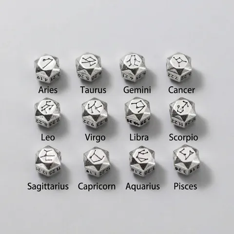 S925 Sterling Zilver 12 Sterrenbeelden Geometrische Spacer Kralen Vintage Geoxideerd DIY Sieraden Maken Benodigdheden