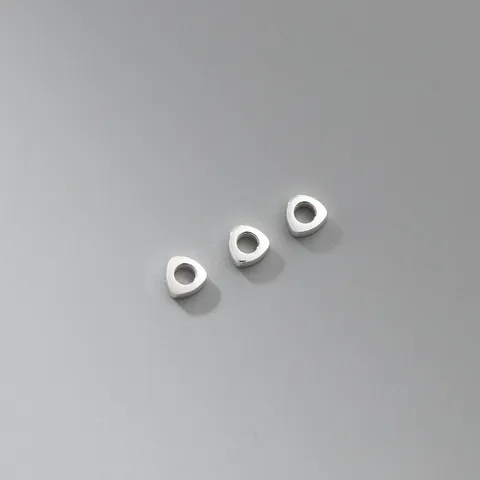 S925 Sterling Silver Triangle Spacer Beads Geometric Loose Beads DIY Bracelet Jewelry Making Accessories Small Metal Spacer Beads