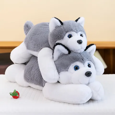 Simulation Husky Plush Toy Cute Soft Stuffed Animal Puppy Dog Pillow For Kids Sleeping Companion Home Decoration Gift