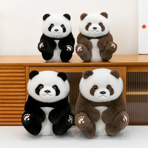 Realistic Giant Panda Plush Toy Soft Simulation Animal Stuffed Doll Huahua Qizai Model For Kids Adult Gift Home Decor
