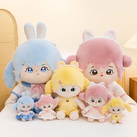 Original Mood Girl Cotton Doll Kawaii Plush Toy Stuffed Soft Animal Figure Doll With Outfits Birthday Gift For Kids Women