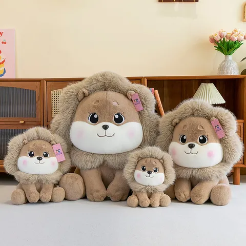 Adorable Lion Plush Toy Cute Stuffed Animal Soft Doll For Kids Birthday Gift Nursery Decor Plushie Brown Lion Toy