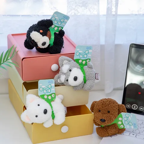 Cute Cartoon Dog Plush Toy Clip Doll For Desktop Decoration Schnauzer Teddy Bernese Mountain Westie Dog Stuffed Animal Birthday Gift