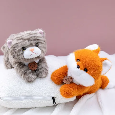 Cute Prone Animal Plush Toy Scented Panda Fox Capybara Spotted Leopard Stuffed Animal Doll With Keep Smile Wood Tag Soothing Soft Plushie Gift