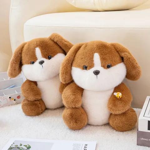 Simpatico Peluche Cane del Nepal Morbido Animale di Stoffa Bambola Cucciolo Con Decorazione Ape Cuscino per Dormire Regalo di Compleanno