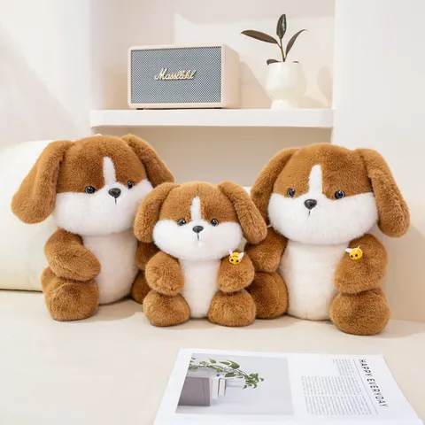 Simpatico Peluche Cane del Nepal Morbido Animale di Stoffa Bambola Cucciolo Con Decorazione Ape Cuscino per Dormire Regalo di Compleanno