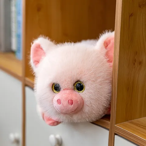 Süßes Rosa Liegendes Schwein Plüschtier Weiches Schweinchen Stofftier Wurfkissen Lendenwirbelstütze Rückenlehne Für Kinder