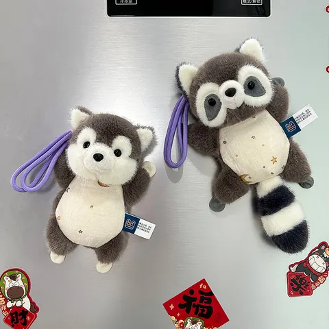 Portachiavi in Peluche Animale Magnetico Simpatico Panda Minore Husky Elefante Pinguino Pecora Calamita da Frigo Peluche Decorativo
