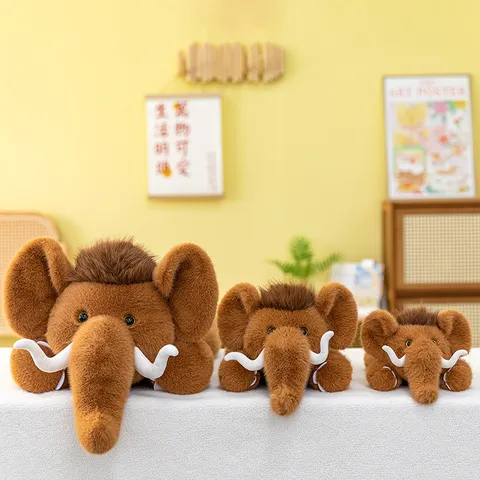 Realistisches Braun Mammut Stofftier Plüschtier Simulation Prähistorische Elefantenpuppe Weich Mammut Figur Für Kinder Geburtstag Deko