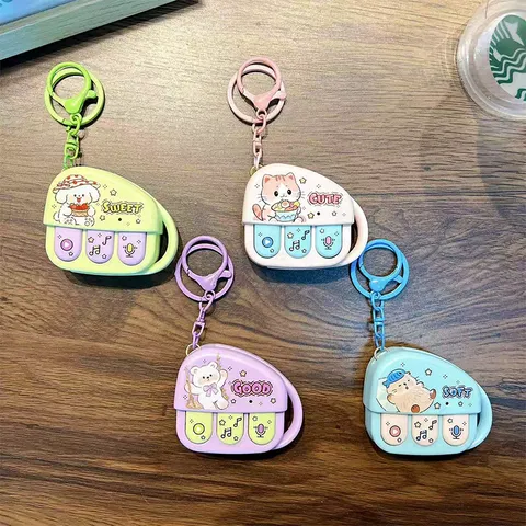 Mini Portachiavi Registratore Vocale Giocattolo Musicale Cartone Animato Animale Macchina Sonora Elettronica Pendente per Borsa Regalo Bambini