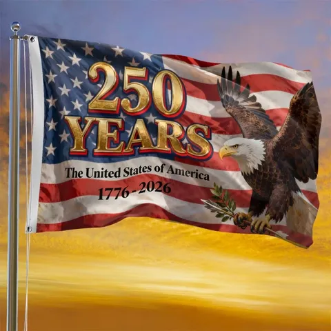 USA 250th Anniversary Commemorative Flag Independence Day Patriotic Double Sided Outdoor Garden Flag Polyester Banner