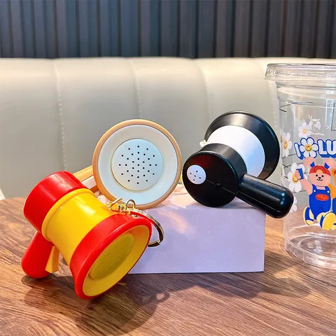 Mini Llavero Megáfono de Grabación Cambiador de Voz Juguete Micrófono Portátil Colgante de Bolsa Regalo Estudiantes Decoración Mochila