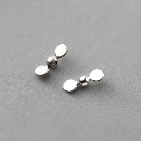 925 Sterling Silver Vintage Propeller Spacer Bead Matte Retro Loose Beads For DIY Hand Woven Jewelry Bracelet Accessories