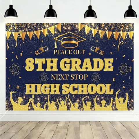Graduation Party Backdrop Congrats Grad Congratulations Banner Photography Background Decoration For School Ceremony Party Backdrop Cloth