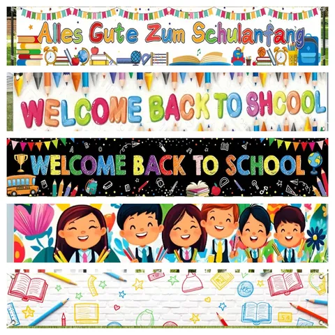Willkommen Zurück In Der Schule Banner Polyester Großes Gartenschild Schulfest Dekoration Campus Garten Hintergrund Banner