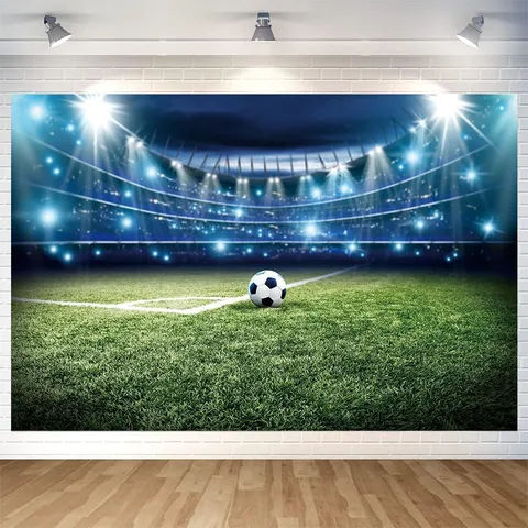 Fußballstadion Hintergrund Polyester Digitaldruck Fußballfeld Fotografie Hintergrund Für Sport Thema Party Event Feier Heim Wand Dekoration