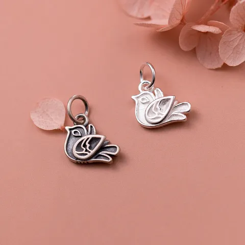 925 Sterling Silver Bird Pendant Vintage Thai Silver Pigeon Charm For DIY Jewelry Making Bracelet Necklace Crafting Materials