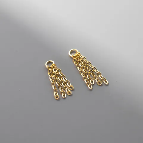Pendente a Catena con Nappa in Argento Sterling 925 Galvanizzato Charm Accessori per Orecchini Fai da Te Catena a Croce Lucida da Donna