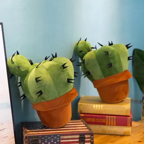 Moderner Mode Kaktus Plüsch Kissen Weiches Gefülltes Pflanzen Ornament Für Büro Auto Sofa Deko Grünes Kaktus Dekokissen Heimtextilien