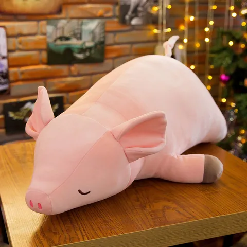Simpatico Maiale Cartone Animato Giocattolo di Peluche Morbido Cotone Piuma Cuscino Sonno Bambola Animale Impagliato Decorazione Camera Regalo Di Compleanno Per Bambini