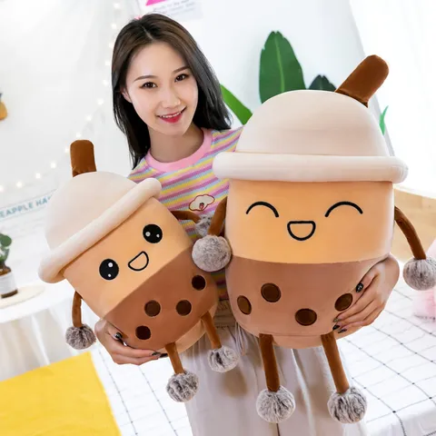 Simpatico Peluche Bubble Tea Morbido Cuscino a Forma di Tazza di Tè al Latte Bambola di Peluche Kawaii Decorazione Stanza Cuscino per Dormire Regalo per Ragazze Bambini