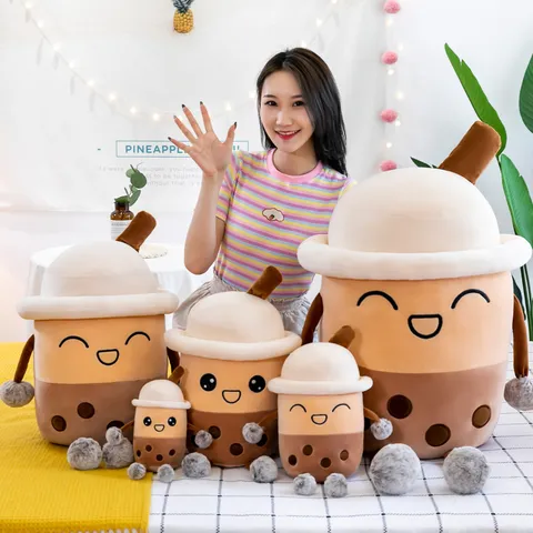 Simpatico Peluche Bubble Tea Morbido Cuscino a Forma di Tazza di Tè al Latte Bambola di Peluche Kawaii Decorazione Stanza Cuscino per Dormire Regalo per Ragazze Bambini