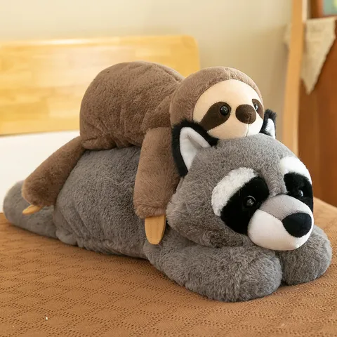 Süßes Lazy Series Tier Plüschtier Waschbär Faultier Fuchs Krokodil Stoffpuppe Weiches Schlafbegleiter Kissen Home Dekoratives Spielzeug Für Kinder Mädchen