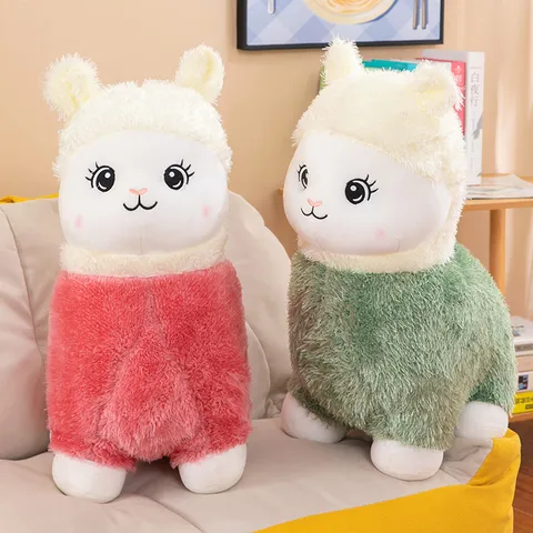 Cute Cartoon Alpaca Plush Toy Soft Llama Stuffed Animal Doll Colorful Throw Pillow For Kids Girls Birthday Gift Home Decor