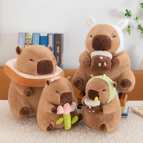Peluche di Capibara Trasformazione Cartone Animato Animale di Stoffa Morbido Poliestere Cotone PP Regalo Per Bambini Ragazze