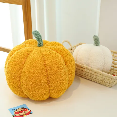 Oreiller en Peluche Citrouille Créatif Style Ins Velours d'Agneau Doux Décoration d'Halloween Coussin de Canapé Mignon pour Maison Enfants