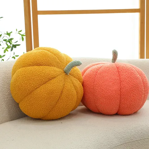 Oreiller en Peluche Citrouille d'Halloween Mignon Jouet en Peluche Coussin en Coton Doux Décoration de Maison Salon Canapé Lit