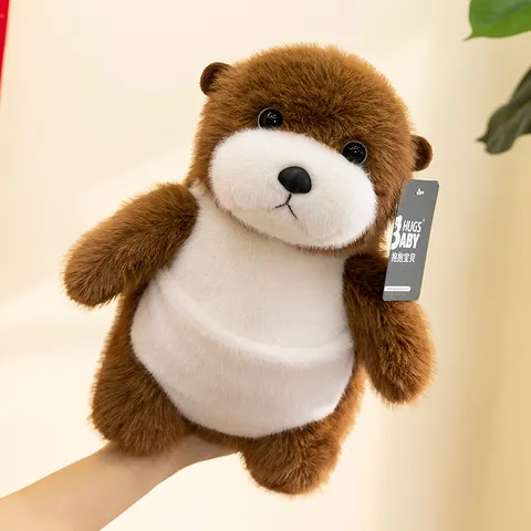 Realistic Sea Otter Stuffed Animal Soft Plush Doll Cute Marine Animal Toy Ornament For Birthday Gift Home Decor