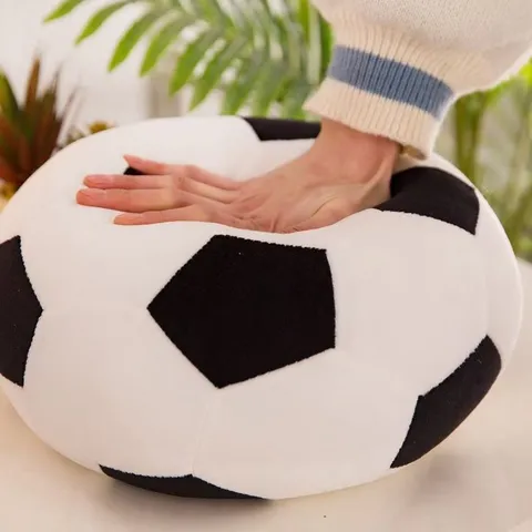 Sports Theme Soccer Basketball Plush Toy Soft Stuffed Ball Shaped Pillow For World Cup Fans Souvenir Gift Kids Home Decor