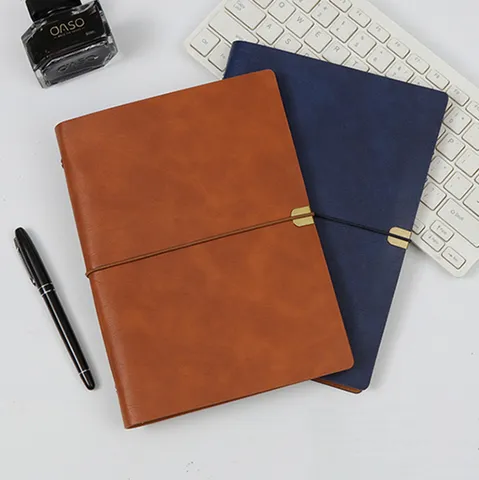 Cahier A5 à Feuillets Mobiles d'Affaires en Cuir PU Couverture Souple Journal Professionnel Pour Bureau Réunion Fournitures Scolaires Papeterie Cadeaux