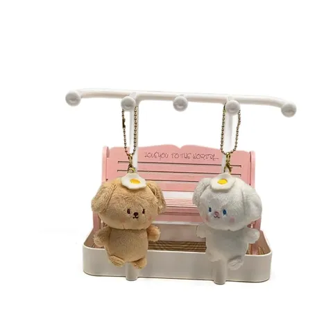 Portachiavi Animale Magnetico in Morbido Peluche Fibra di Cotone Coppia Amici Regalo Carino Panda Gatto Cane Bambola di Peluche Pendente per Borsa