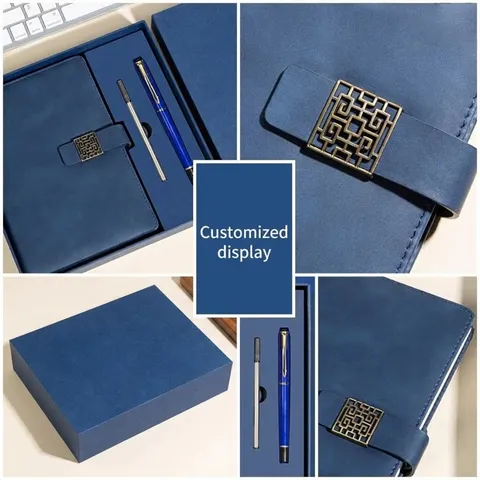 A5 PU Lederen Notitieboekje Professioneel Zakelijke Bijeenkomst Journal Met Metalen Handtekening Pen High-End Kantoor Briefpapier Cadeauverpakking En Tas