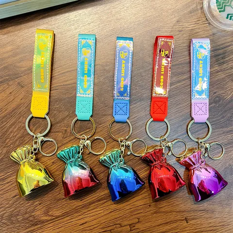 2026 Colorful Lucky Bag Keychain Money Bag Car Key Chain Pendant Chinese Style Acrylic Fortune Keychain Gift For Women Men