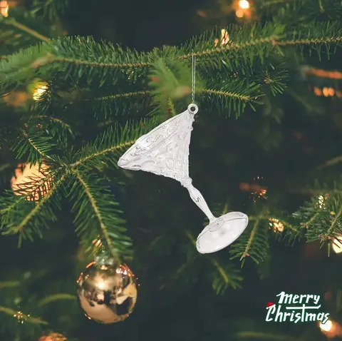 Transparent Acrylic Christmas Ornaments Set Ice Crystal Hanging Pendant For Christmas Tree Angel Wings Pegasus Decor