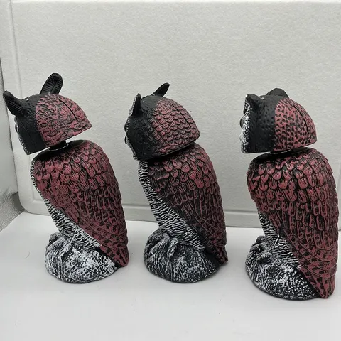 Realistic Owl Decoy 360 Rotating Head Bird Deterrent Scarecrow For Garden Balcony Porch Outdoor PE Plastic Owl Ornament