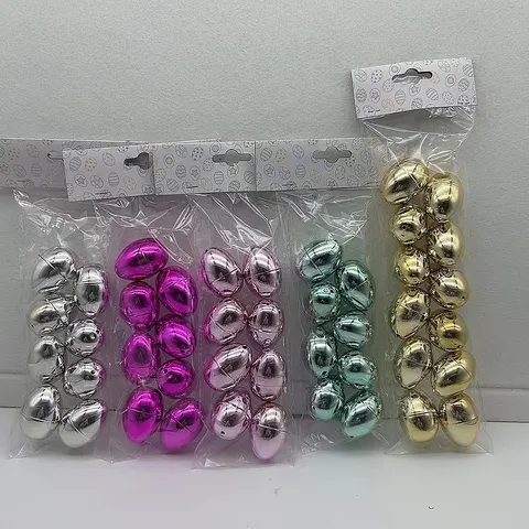 Electroplated Plastic Easter Egg Shell Openable Metallic Glossy Egg For Gift Favor Party Event Decoration