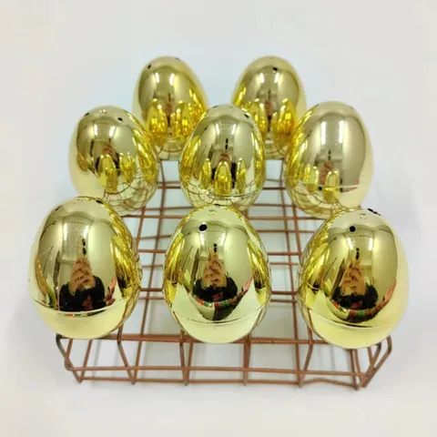 Electroplated Plastic Easter Egg Shell Openable Metallic Glossy Egg For Gift Favor Party Event Decoration